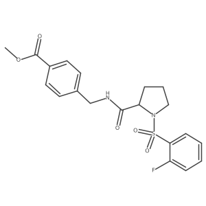 methyl 4-[[[(2S)-1-(2-fluorophenyl)sulfonylpyrrolidine-2-carbonyl]amino]methyl]benzoate Structure