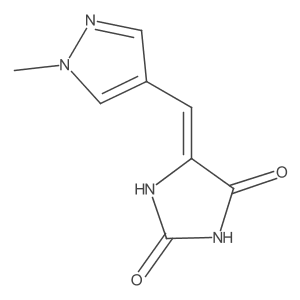 (Z)-5-((1-methyl-1H-pyrazol-4-yl)methylene)imidazolidine-2,4-dione结构式