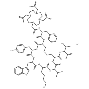 Gallate(1-)-67Ga, [N-[[4,7,10-tris[(carboxy-kappaO)methyl]-1,4,7,10-tetraazacyclododec-1-yl-kappaN1,kappaN4,kappaN7,kappaN10]acetyl-kappaO]-D-phenylalanyl-L-cysteinyl-L-tyrosyl-D-tryptophyl-L-lysyl-L-threonyl-L-cysteinyl-L-threonine cyclic (2a7)-disulfidato(4-)]- Structure