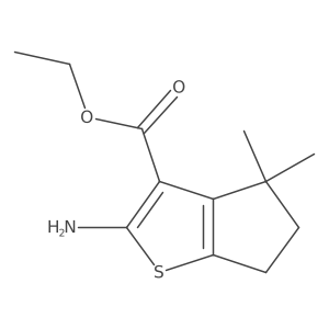 Ethyl 2-amino-4,4-dimethyl-5,6-dihydro-4H-cyclopenta[b]thiophene-3-carboxylate结构式