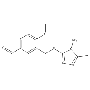 3-{[(4-Amino-5-methyl-4H-1,2,4-triazol-3-yl)thio]-methyl}-4-methoxybenzaldehyde Structure