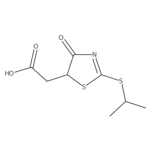 [2-(Isopropylthio)-4-oxo-4,5-dihydro-1,3-thiazol-5-yl]acetic acid Structure