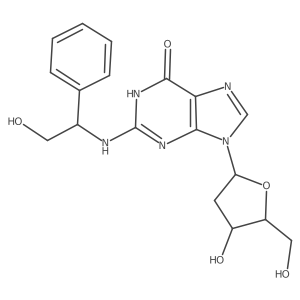 9-[(2R,4S,5R)-4-hydroxy-5-(hydroxymethyl)oxolan-2-yl]-2-[(2-hydroxy-1-phenylethyl)amino]-1H-purin-6-one结构式