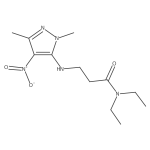 3-[(1,3-Dimethyl-4-nitro-1H-pyrazol-5-yl)amino]-N,N-diethylpropanamide结构式