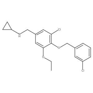 3-Chloro-4-[(3-chlorophenyl)methoxy]-N-cyclopropyl-5-ethoxybenzenemethanamine结构式