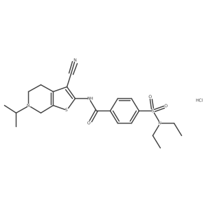 N-(3-cyano-6-isopropyl-4,5,6,7-tetrahydrothieno[2,3-c]pyridin-2-yl)-4-(N,N-diethylsulfamoyl)benzamide hydrochloride结构式