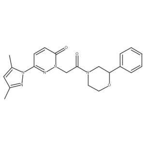 6-(3,5-dimethyl-1H-pyrazol-1-yl)-2-[2-oxo-2-(2-phenylmorpholin-4-yl)ethyl]pyridazin-3(2H)-one结构式