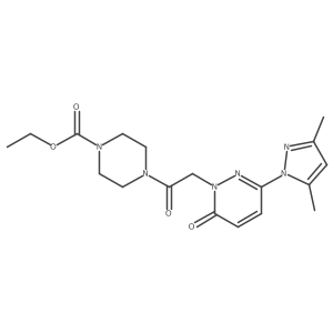 ethyl 4-{[3-(3,5-dimethyl-1H-pyrazol-1-yl)-6-oxopyridazin-1(6H)-yl]acetyl}piperazine-1-carboxylate结构式