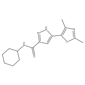 N-cyclohexyl-3-(2,4-dimethylthiazol-5-yl)-1H-pyrazole-5-carboxamide Structure