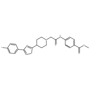 Methyl 4-(2-(4-(3-(4-fluorophenyl)-1,2,4-oxadiazol-5-yl)piperidin-1-yl)acetamido)benzoate Structure