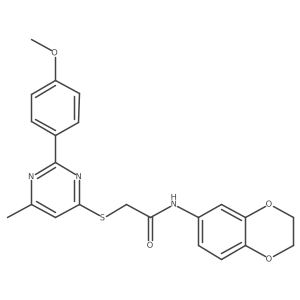 N-(2,3-dihydro-1,4-benzodioxin-6-yl)-2-{[2-(4-methoxyphenyl)-6-methylpyrimidin-4-yl]sulfanyl}acetamide结构式