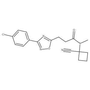 3-[3-(4-chlorophenyl)-1,2,4-oxadiazol-5-yl]-N-(1-cyanocyclobutyl)-N-methylpropanamide Structure