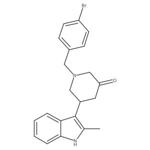 1-(4-bromobenzyl)-5-(2-methyl-1H-indol-3-yl)piperidin-3-one结构式