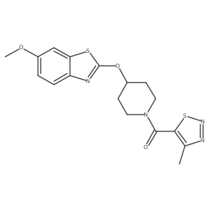 (4-((6-Methoxybenzo[d]thiazol-2-yl)oxy)piperidin-1-yl)(4-methyl-1,2,3-thiadiazol-5-yl)methanone Structure