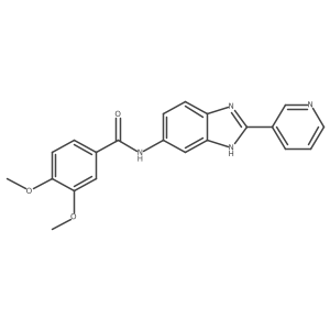 3,4-dimethoxy-N-[2-(pyridin-3-yl)-1H-benzimidazol-5-yl]benzamide结构式