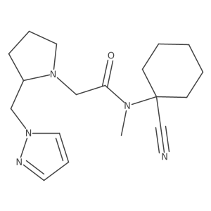 N-(1-cyanocyclohexyl)-N-methyl-2-{2-[(1H-pyrazol-1-yl)methyl]pyrrolidin-1-yl}acetamide结构式