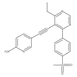 5-((4-Ethyl-6-(4-(methylsulfonyl)phenyl)pyrimidin-5-yl)ethynyl)pyridin-2-amine Structure