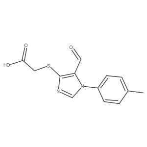 2-[5-Formyl-1-(4-methylphenyl)imidazol-4-yl]sulfanylacetic acid Structure