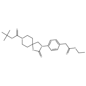 Tert-butyl 3-[4-(2-ethoxy-2-oxoethyl)phenyl]-2-oxo-1-oxa-3,8-diazaspiro[4.5]decane-8-carboxylate Structure