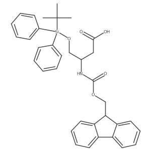 (S)-3-((((9H-Fluoren-9-yl)methoxy)carbonyl)amino)-4-((tert-butyldiphenylsilyl)oxy)butanoic acid结构式