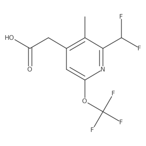 2-(Difluoromethyl)-3-methyl-6-(trifluoromethoxy)pyridine-4-acetic acid Structure
