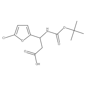 (3S)-3-{[(tert-butoxy)carbonyl]amino}-3-(5-chlorofuran-2-yl)propanoic acid结构式