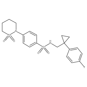 4-(1,1-dioxido-1,2-thiazinan-2-yl)-N-((1-(4-fluorophenyl)cyclopropyl)methyl)benzenesulfonamide结构式