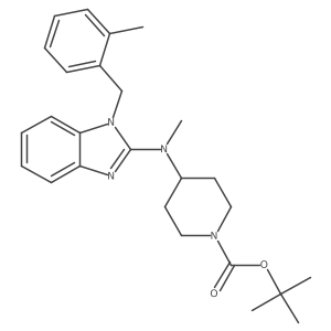 tert-Butyl 4-(methyl(1-(2-methylbenzyl)-1H-benzo[d]imidazol-2-yl)amino)piperidine-1-carboxylate Structure
