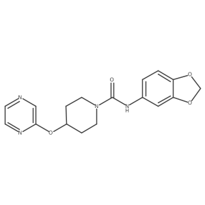 N-(benzo[d][1,3]dioxol-5-yl)-4-(pyrazin-2-yloxy)piperidine-1-carboxamide结构式