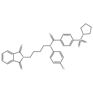 N-(4-chlorophenyl)-N-(4-(1,3-dioxoisoindolin-2-yl)butyl)-4-(pyrrolidin-1-ylsulfonyl)benzamide结构式