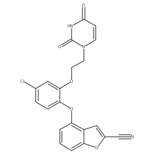 4-[4-Chloro-2-[2-(2,4-dioxopyrimidin-1-yl)ethoxy]phenoxy]benzofuran-2-carbonitrile Structure