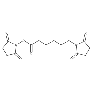 2,5-Dioxo-1-pyrrolidinehexanoic acid 2,5-dioxo-1-pyrrolidinyl ester结构式