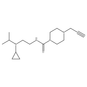 N-[2-[Cyclopropyl(propan-2-yl)amino]ethyl]-4-prop-2-ynylpiperazine-1-carboxamide结构式