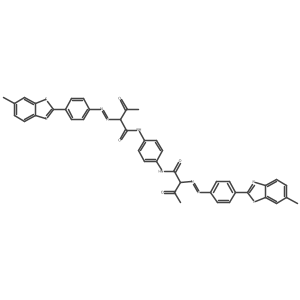 2-{2-[4-(6-Methyl-1,3-benzothiazol-2-yl)phenyl]diazen-1-yl}-N-[4-(2-{2-[4-(6-methyl-1,3-benzothiazol-2-yl)phenyl]diazen-1-yl}-3-oxobutanamido)phenyl]-3-oxobutanamide Structure