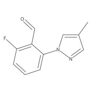 2-Fluoro-6-(4-methyl-1H-pyrazol-1-yl)benzaldehyde结构式