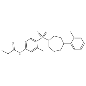 N-(4-((7-(2-fluorophenyl)-1,4-thiazepan-4-yl)sulfonyl)-3-methylphenyl)propionamide结构式