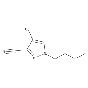 4-Chloro-1-(2-methoxyethyl)-1H-pyrazole-3-carbonitrile结构式