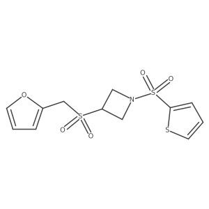 3-((Furan-2-ylmethyl)sulfonyl)-1-(thiophen-2-ylsulfonyl)azetidine结构式