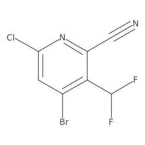 4-Bromo-6-chloro-2-cyano-3-(difluoromethyl)pyridine Structure