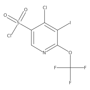 4-Chloro-5-iodo-6-(trifluoromethoxy)pyridine-3-sulfonyl chloride结构式