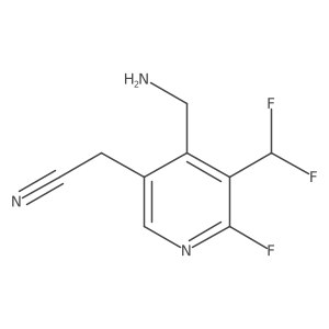2-(4-(Aminomethyl)-5-(difluoromethyl)-6-fluoropyridin-3-yl)acetonitrile Structure