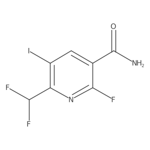 2-(Difluoromethyl)-6-fluoro-3-iodopyridine-5-carboxamide结构式