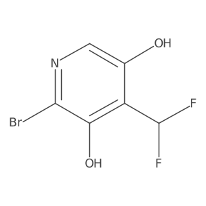 2-Bromo-4-(difluoromethyl)pyridine-3,5-diol结构式