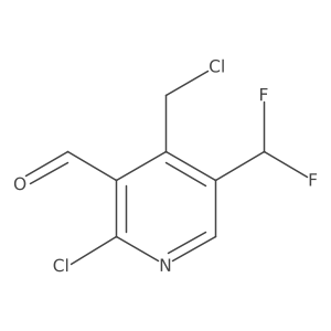 2-Chloro-4-(chloromethyl)-5-(difluoromethyl)nicotinaldehyde Structure