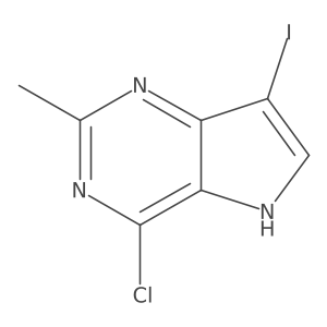 4-Chloro-7-iodo-2-methyl-5H-pyrrolo[3,2-d]pyrimidine结构式