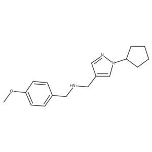 [(1-cyclopentyl-1H-pyrazol-4-yl)methyl][(4-methoxyphenyl)methyl]amine Structure