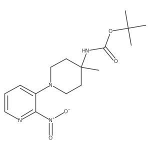 Tert-butyl (4-methyl-1-(2-nitropyridin-3-yl)piperidin-4-yl)carbamate结构式