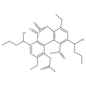 [1,1a(2)-Biphenyl]-3,3a(2)-dimethanol, 6,6a(2)-bis(acetyloxy)-I+/-3,I+/-3a(2)-diethoxy-5,5a(2)-dimethoxy-2,2a(2)-dinitro-结构式