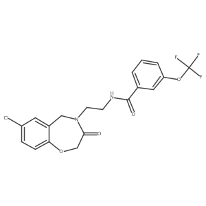 N-(2-(7-chloro-3-oxo-2,3-dihydrobenzo[f][1,4]oxazepin-4(5H)-yl)ethyl)-3-(trifluoromethoxy)benzamide结构式