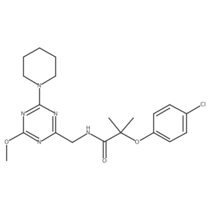 2-(4-chlorophenoxy)-N-((4-methoxy-6-(piperidin-1-yl)-1,3,5-triazin-2-yl)methyl)-2-methylpropanamide Structure